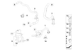 E61N 520d N47 Touring / Fuel Preparation System/  Fuel Pipes Mounting Parts