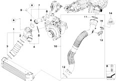 E82 123d N47S Coupe / Engine/  Intake Manifold Supercharg Air Duct Agr