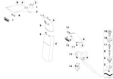 E71 X6 35iX N54 SAC / Vehicle Trim/  Trim Panel A B C D Column