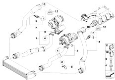 E65 745d M67N Sedan / Engine Intake Manifold Supercharg Air Duct Agr