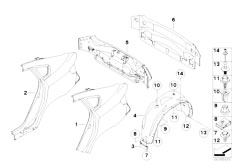 E71 X6 35dX M57N2 SAC / Bodywork Side Panel Tail Trim