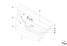 E90 330xd M57N2 Sedan / Individual Equipment/  Indiv Door Trim Panel Leather Rear Lc