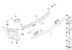 E90 M3 S65 Sedan / Vehicle Trim M Carrier And Mounting Parts Bumper Rear