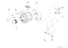 E38 728i M52 Sedan / Engine Electrical System Alternator Parts 140a