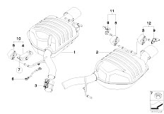 E64N 635d M57N2 Cabrio / Exhaust System/  Exhaust System Rear