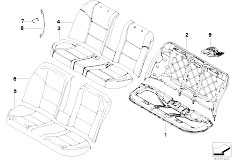 E60 530i M54 Sedan / Seats/  Seat Rear Basic Version