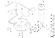 E39 523i M52 Sedan / Rear Axle/  Air Spr Strut And Sensor F Level Device