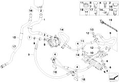 E60N 520i N43 Sedan / Steering Hydro Steering Oil Pipes