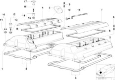 E53 X5 4.4i M62 SAV / Engine/  Cylinder Head Cover