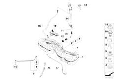 E93 328i N51 Cabrio / Fuel Supply Fuel Tank Mounting Parts