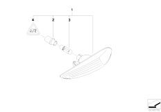 E83 X3 2.0d M47N2 SAV / Lighting Additional Turn Indicator Lamp