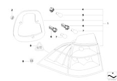 E61 550i N62N Touring / Lighting/  Rear Light In The Side Panel