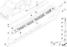 E83N X3 2.0d M47N2 SAV / Vehicle Trim/  Aluminium Footboard