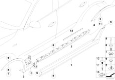 E83N X3 2.0d M47N2 SAV / Vehicle Trim/  Cover Wheel Arch Sill
