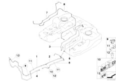 E70 X5 3.0sd M57N2 SAV / Fuel Supply/  Fuel Pipes Mounting Parts