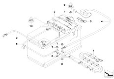 E88 120d N47 Cabrio / Vehicle Electrical System Battery Lead Distribution Box Rear