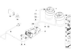 E71 X6 35dX M57N2 SAC / Rear Axle/  Levell Device Air Spring And Ctrl Unit