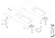 E70 X5 3.0sd M57N2 SAV / Vehicle Trim Sun Visors