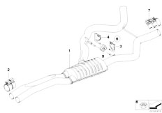 E90N 335d M57N2 Sedan / Exhaust System Centre Muffler