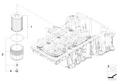 E71 X6 50iX N63 SAC / Engine Lubrication System Oil Filter