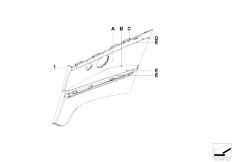 E93 325d M57N2 Cabrio / Individual Equipment/  Indiv Lateral Trim Panel Partial Leather