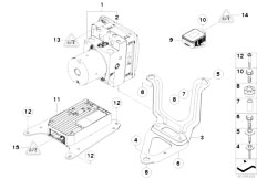 E71 X6 30dX M57N2 SAC / Brakes/  Hydro Unit Dxc Fastening Sensors