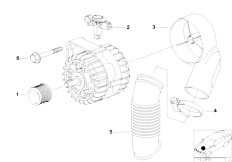 E31 840Ci M62 Coupe / Engine Electrical System Alternator Individual Parts 120a