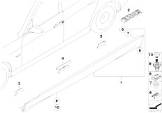 E90 M3 S65 Sedan / Vehicle Trim/  M Door Sill Trim Panel