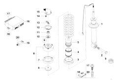 E38 740i M62 Sedan / Rear Axle/  Rear Spring Strut Assembly Edc