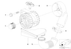 E38 735i M62 Sedan / Engine Electrical System/  Alternator Individual Parts 120a