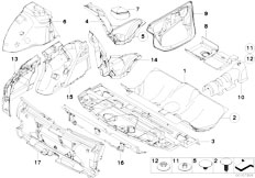 E60 530i M54 Sedan / Vehicle Trim/  Sound Insulating Rear