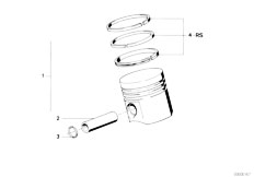 E34 525i M50 Sedan / Engine/  Crankshaft Pistons-2