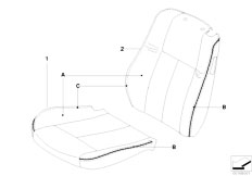 E64N 650i N62N Cabrio / Individual Equipment Indi Cover Basic Seat With Inlay Welt