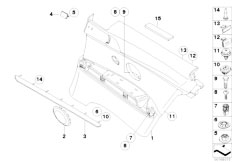 E92 330xd M57N2 Coupe / Vehicle Trim/  Lateral Trim Panel Rear