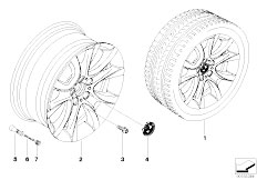 E71 X6 35dX M57N2 SAC / Wheels/  Bmw Light Alloy Wheel V Spoke 257