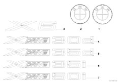 E71 X6 30dX M57N2 SAC / Vehicle Trim/  Emblems Letterings