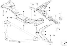 E46 316Ci M43 Coupe / Front Axle/  Front Axle Support Wishbone-2