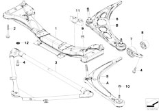 E46 320i M54 Sedan / Front Axle/  Front Axle Support Wishbone