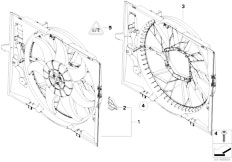 E60 530i N52 Sedan / Radiator/  Fan Shroud Fan