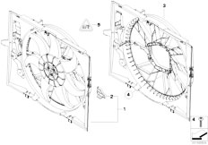 E60 530i N52 Sedan / Radiator Fan Shroud Fan