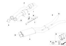 E71 X6 35iX N54 SAC / Exhaust System Catalytic Converter Front Silencer