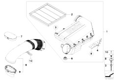 E71 X6 35iX N54 SAC / Fuel Preparation System Suction Silencer Filter Cartridge