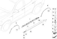 E71 X6 35iX N54 SAC / Vehicle Trim/  Cover Wheel Arch Sill