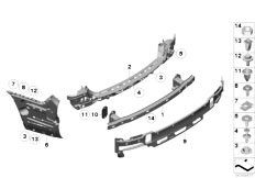 F02 730Ld N57 Sedan / Vehicle Trim Carrier Bumper Rear