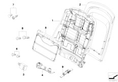 E83N X3 2.5si N52N SAV / Seats/  Front Seat Backrest Frame Rear Panel