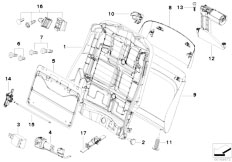 E83N X3 2.5si N52N SAV / Seats/  Comfort Seat Backrest Frame Rear Panel