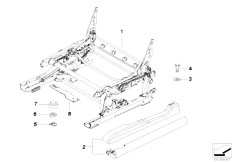 E83 X3 2.5i M54 SAV / Seats Front Seat Rail Mechanical Single Parts