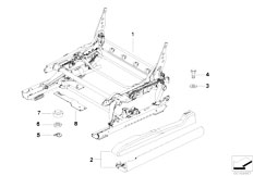 E83N X3 2.0d N47 SAV / Seats/  Front Seat Rail Mechanical Single Parts