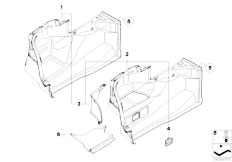 E88 120i N43 Cabrio / Vehicle Trim/  Trunk Trim Left