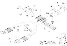 E90 M3 S65 Sedan / Exhaust System Catalytic Converter Front Silencer